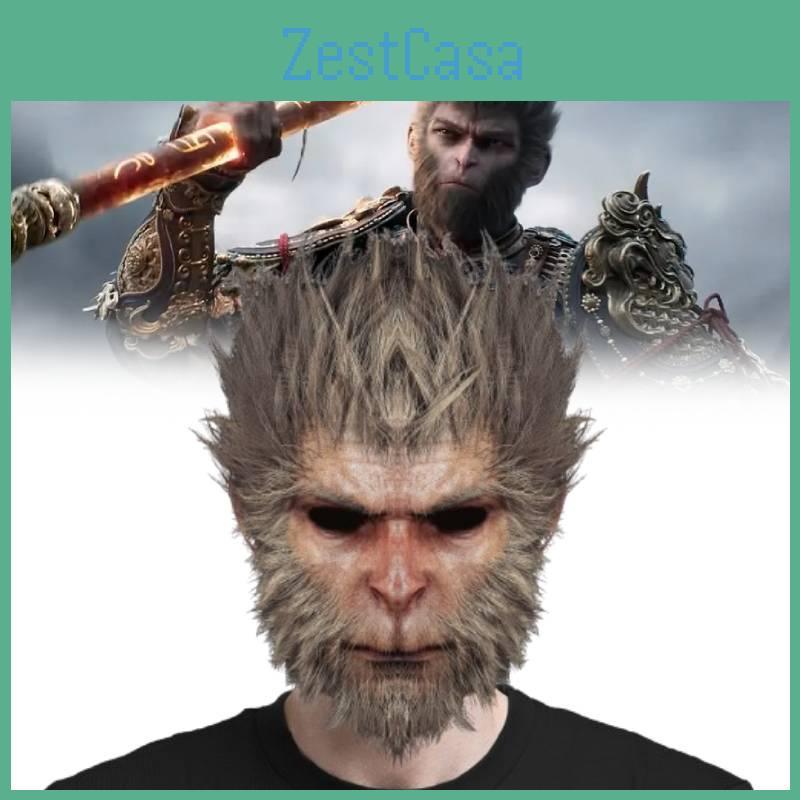 Einzigartige Black Myth Wukong Maske Verspieltes Affenkopfstück für Halloween Cosplay-Events
