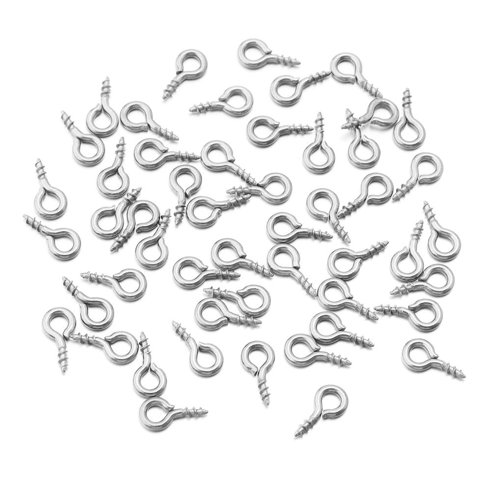 20-50pcs Stainless Steel Tiny Mini Eye Pins For Jewelry Making DIY Pendants Handmade Jewelry Findings Screw Eyes Threaded Hook