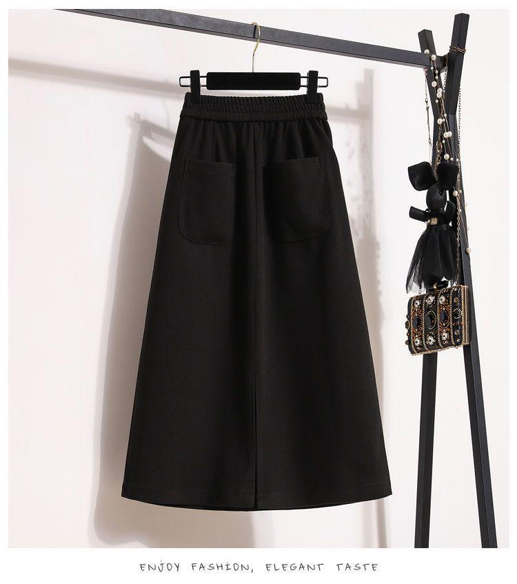 Melaleuca Woolen A-line Midi Skirt - Plus Size Slimming, Hip-Hugging, Spring Design