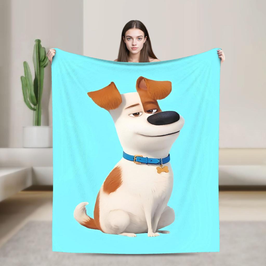 The Secret Life of Pet Flannel Blankets Winter Movie Soft Warm Bedding Throws for Girls Boys Living Room Aesthetic Bedspread