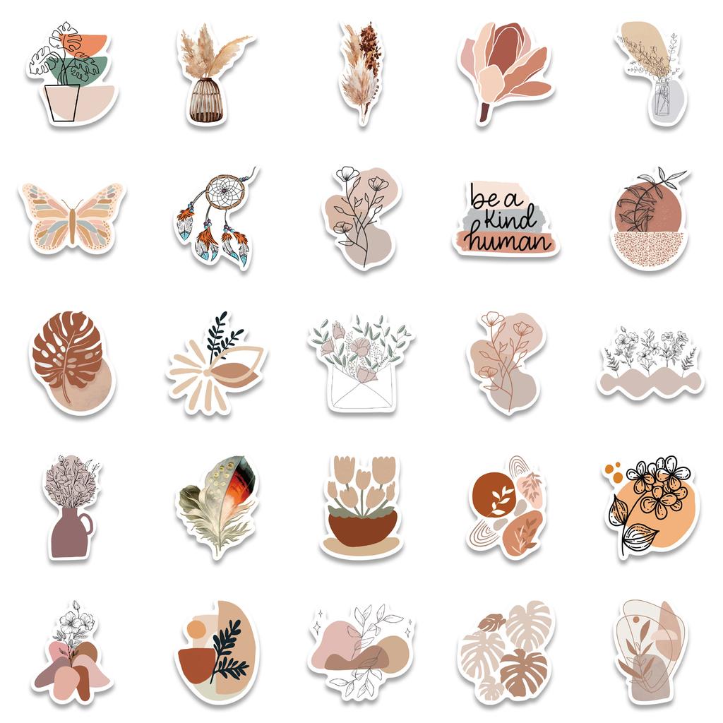 50 Bohemian Style Graffiti Stickers for Decorating Suitcase Notebook Waterproof Stickers