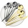 Black Gold Cutlery Set Knives Dessert Fork Tea Spoon Flatware Dinnerware Stainless Steel Dinner Silverware Kitchen Tableware Set