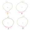 Elegante Halskette mit Perlenanhänger und Herz-Schleife für Frauen, süße, vielseitige Choker-Charme-Halsketten, Modeschmuck, Geschenk
