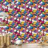 Wallpaper Small Flowers Purple and Blue for Living Room and Bedroom 50x1000