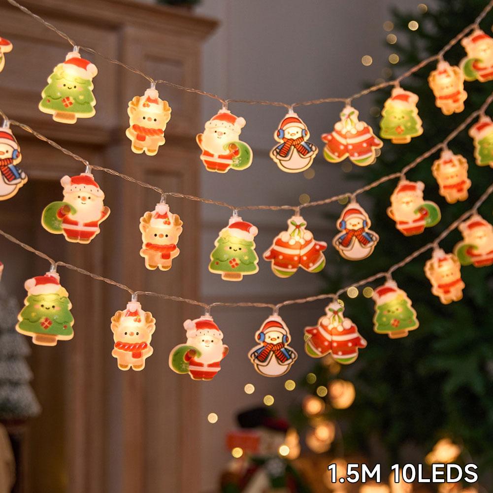Christmas LED Light Decorations Santa Claus Snowman Christmas Tree Light Strings Festival Lanterns Gift Party Indoor Outdoor Festive Atmosphere