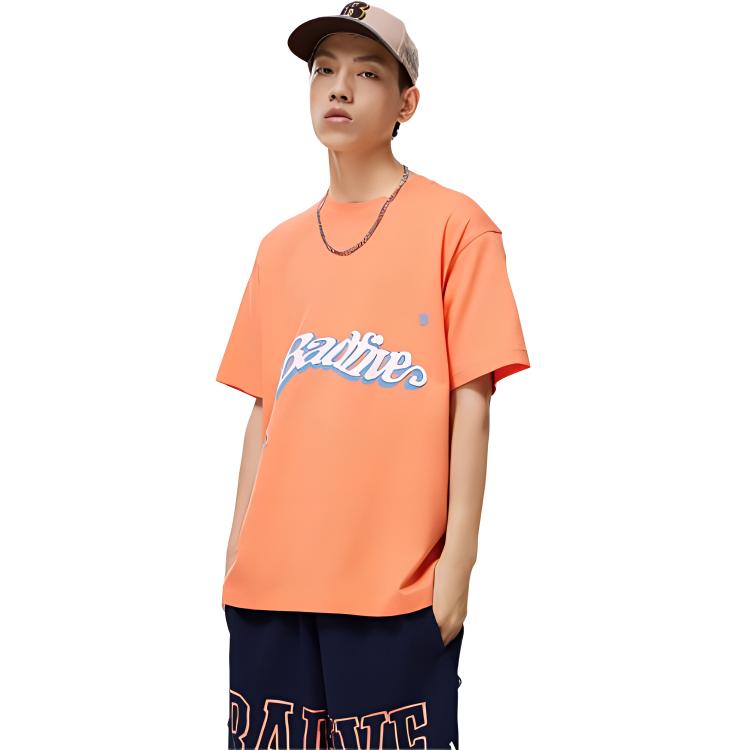 Li Ning Badfive Seven Cities Collaboration T-Shirt Unisex Tops Sweet-Orange AHST893-1