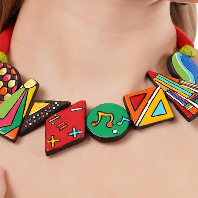 Colorful Clay Music Jewelry Set: Handmade Necklace