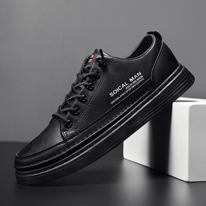 

Летние новые белые туфли 2025 года, прочные и удобные туфли с одной педалью, мужская повседневная обувь, корейская версия обуви для сноуборда 44 чёрный