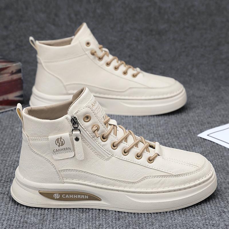 

Men s shoes new autumn and winter breathable men s casual leather shoes sports work board shoes Internet celebrity white tide shoes 44