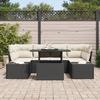 VidaXL Ensemble de canapé de jardin 7 pièces avec coussins Noir Poly Rattan 3357850