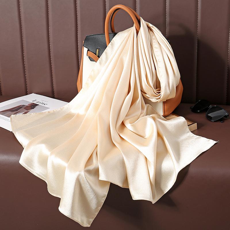 Solid Color Luxury Fashion Women Hijab Scarf Long Silk Soft Comfortable Scarves Shawl Muffler Neckerchief Outdoors Bandanna Lady