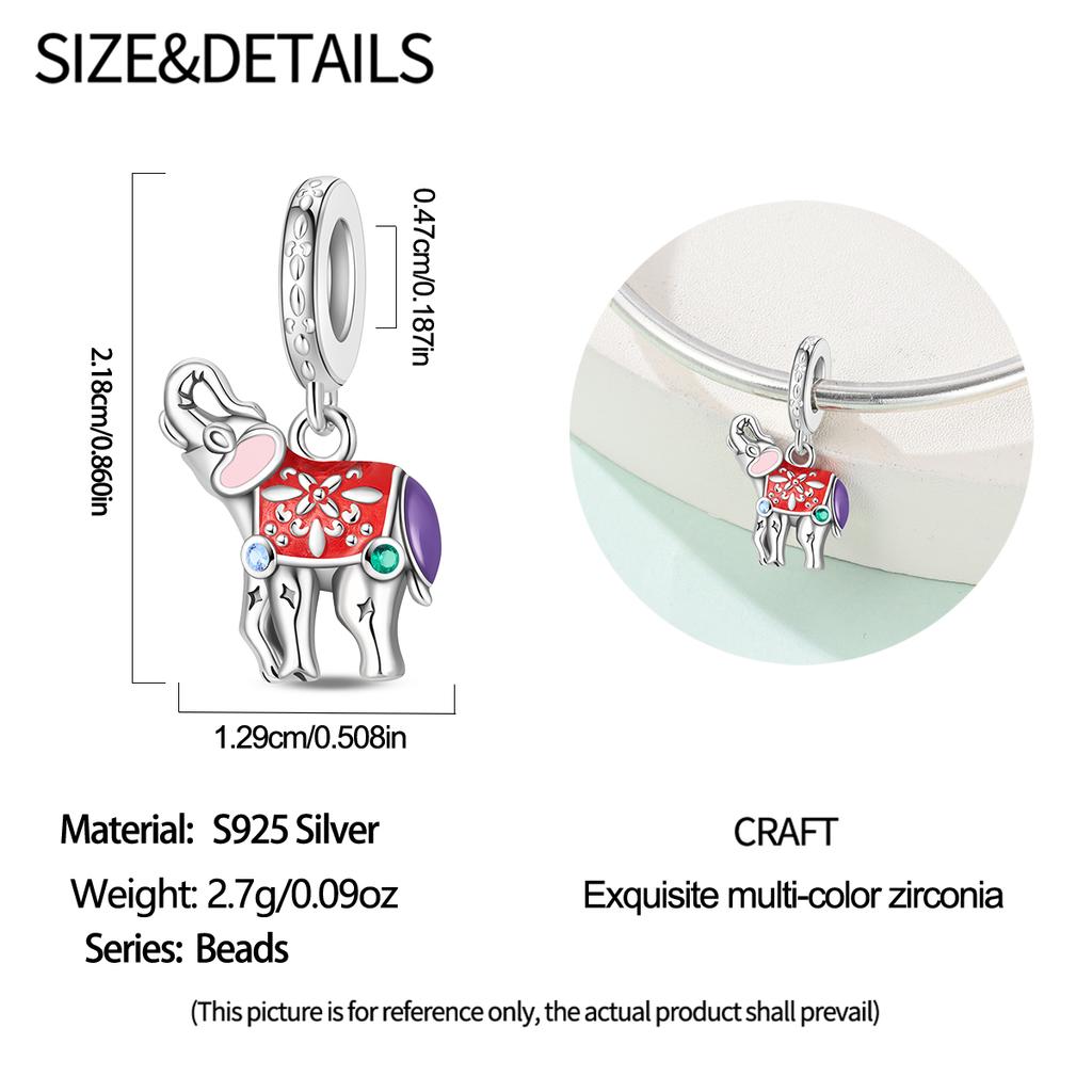 Copper Sacred Auspicious Guardian Elephant Series Pendant Charm Bead Fit Original Bracelet For Woman Diy Jewelry