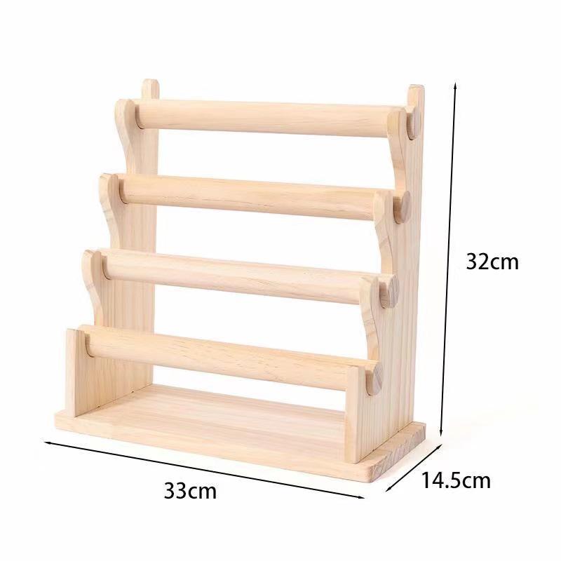 Solid Wood Detachable Three-Layer Bracelet & Jewelry Display Stand