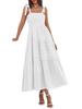 2026 European Summer Beach Pleated A-line Strappy Dress with Pockets