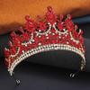 Elegant High Opal Pink Crown Royal Queen Tiaras and Crowns Wedding Hair Jewelry Party Prom Diadem Pageant Headdress Bridal