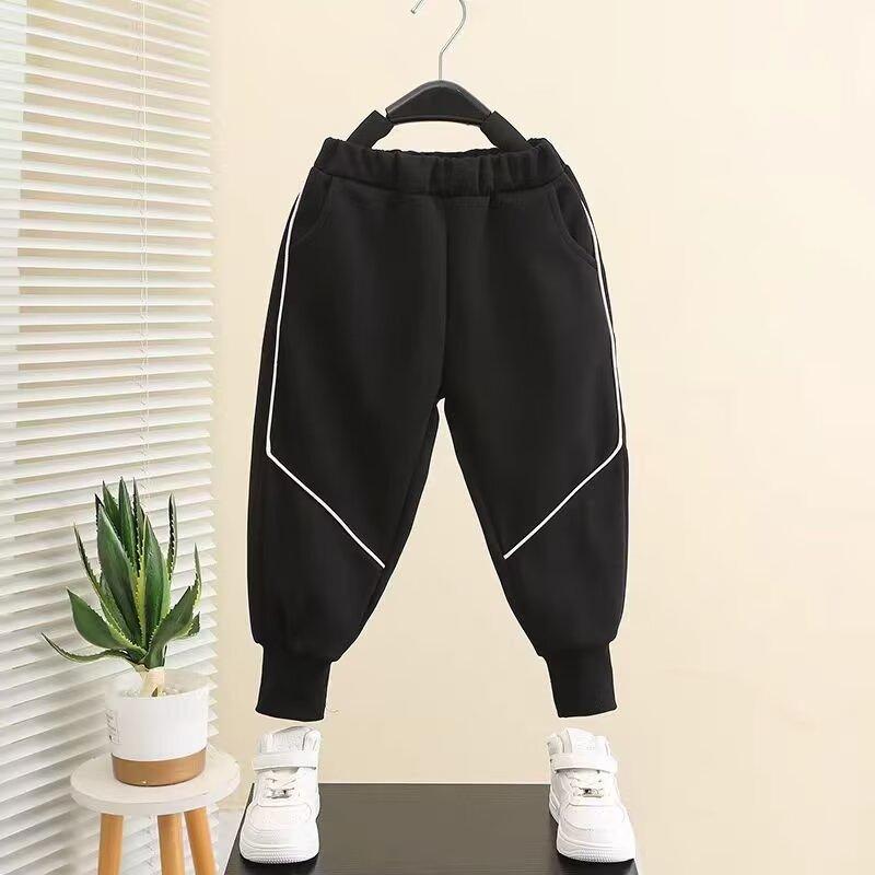 Boys' Spring and Summer Autumn Pants Children and Teens Pants Thin Children's Sports Straight Pants Trendy Three-Bar Pants Trendy