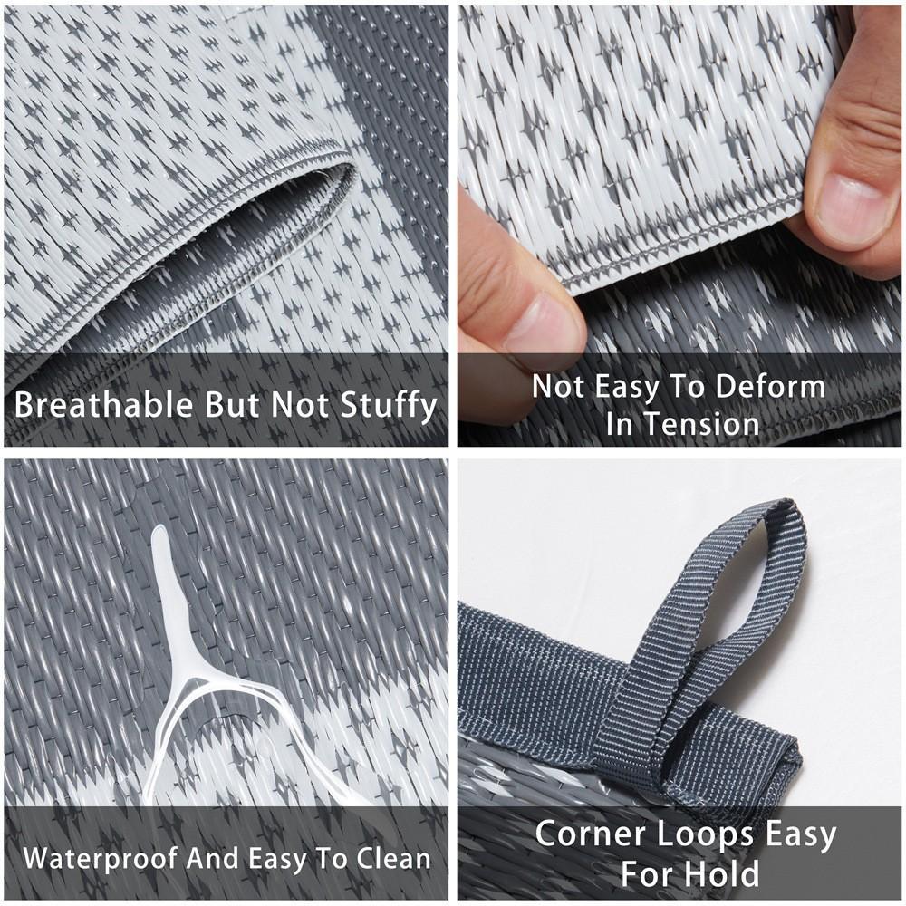 PP Plastic Tube Camping Carpet for Patio Outdoor Balcony Age Inhibiting Damp-proof Mat Motorhome Rugs Foldable Beach Floor Mats