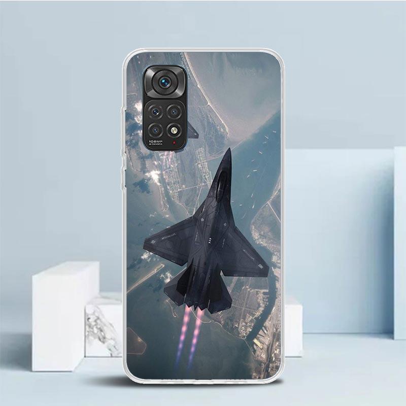 Military Aircraft Warship Fighter Phone Case For Xiaomi Redmi Note 15 14 14S 13 12S 12 Pro Plus 11S 11 11T 11E 10S 10 + Soft TPU