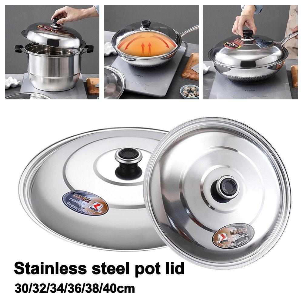 Durable 30-42cm Wok Pot Lid Universal Anti-scalding Frying Pan Cover Reusable Thickened Bowl Cover Restaurant Kitchenware