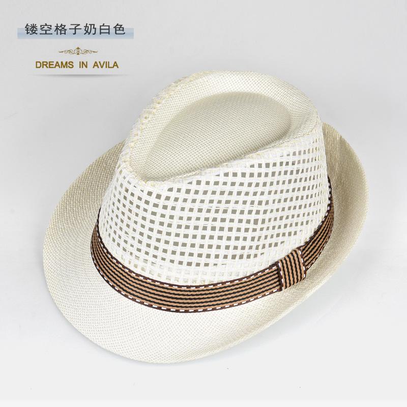Summer straw hat elderly beach sun hat casual wind men and women sun protection breathable jazz hat