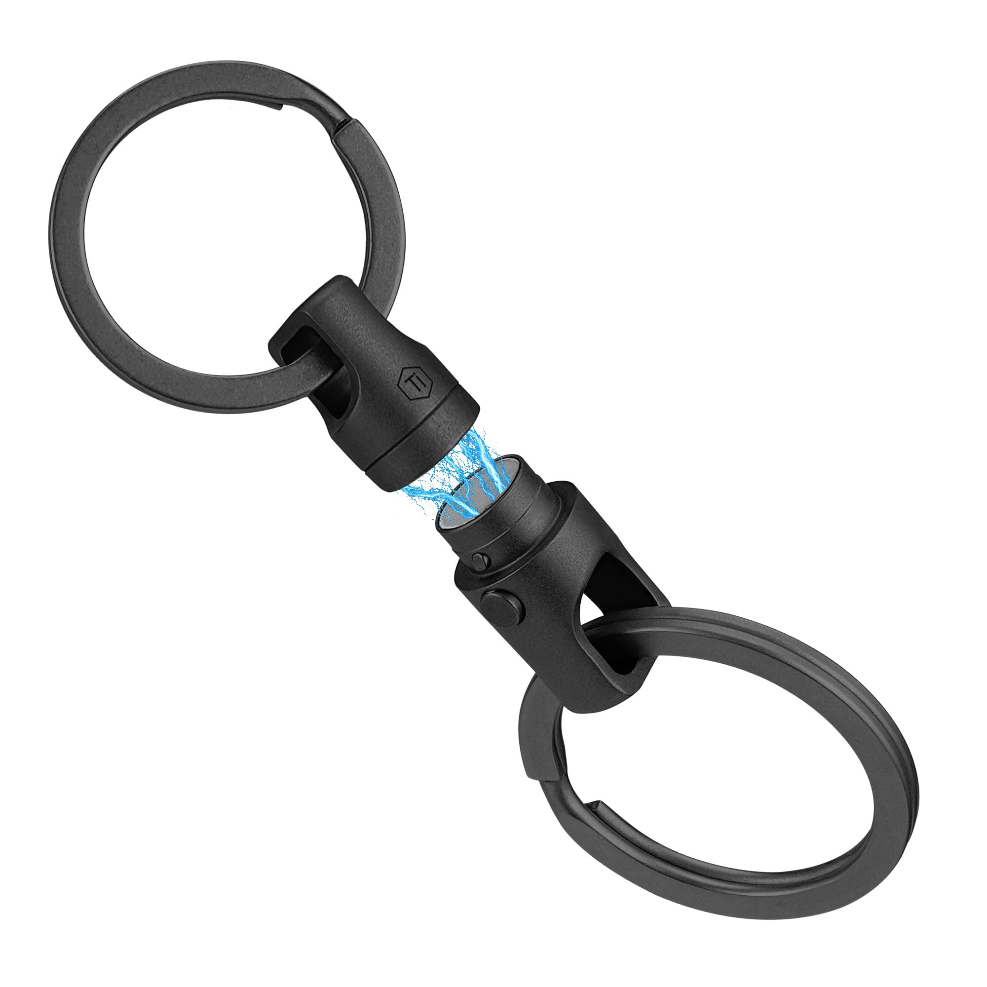 

[KeyUnity] KA45 Titanium Key Ring 360° Swivel Connector Breakaway Quick Release Keychain with Key Ring, KA45BK
