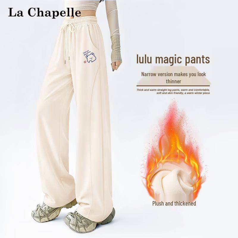 La Chapelle Women s Fleece-Lined High-Waist Casual Pants L