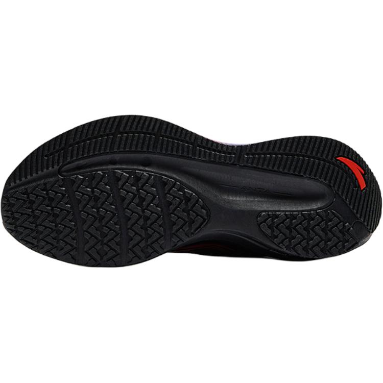 Anta Kids Bow Speed Mesh Fashion Lightweight Shock Absorption Low Top Running Shoes Kids Running Shoes Black Orange 312445501-4