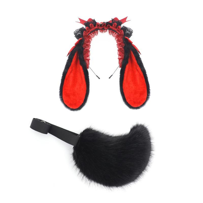 Lolita Bow Rabbit Ears KC Alice Rabbit Ears Headband Halloween Lop Rabbit Tail Set