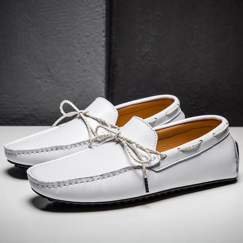 Men Casual Shoes Fashion Genuine Leather Shoes Soft Men Leisure Moccasins Slip on Men's Driving Shoes Lazy Shoe Handmade Flats
