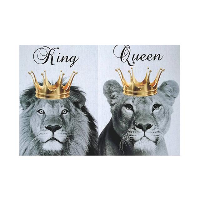 Lion Family Crown Print Canvas Painting Gallery Grade Wall Decor Posters Abstract Animal Autograph Black and White Pictures Gift