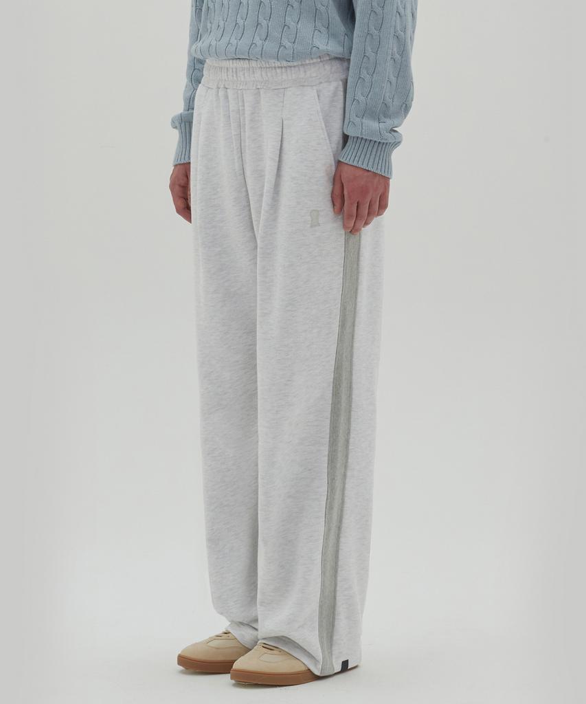 Sekeonmonollogeu Keyhole Side Contrast Wide Sweatpants Light Gray_Sept022Lgray