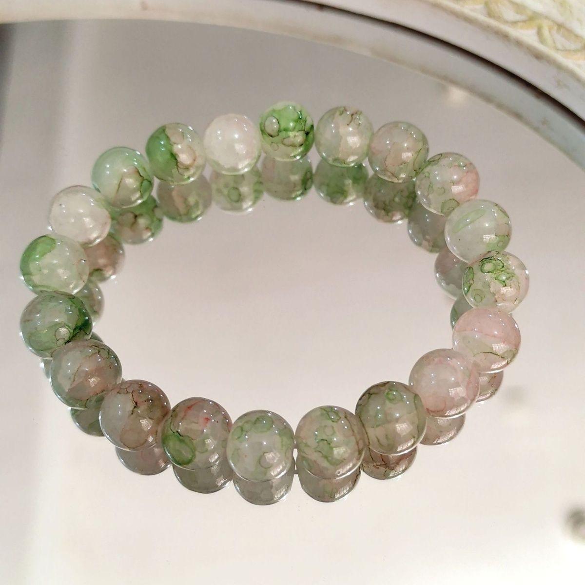 

Summer lotus color scheme glass bracelet bracelet niche design ice crack beads small fresh ancient style