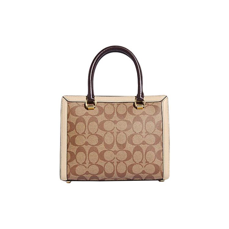 Coach Grace 24 Classic Monogram Zipper Closure Detachable Shoulder Strap Leather Shoulder Crossbody Tote Bag Women handbags Khaki CC142-IMUPM
