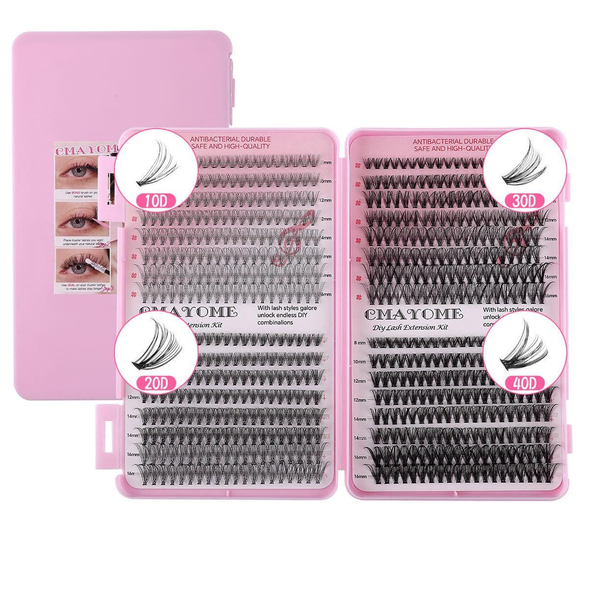 

640 Clusters Of Single-Cluster False Eyelashes 8-16Mmdiy Segmented Natural Dense D-Curve Self-Grafting