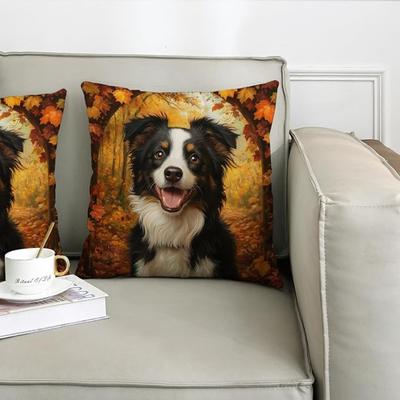 Cute Animals Print Pillowcase: 2D Flat Printing, Non-real Embroidery, Night Sofa  Night Sofa Cushion