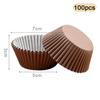 100pcs Paper Cupcake Mold Disposable Liners Kitchen Baking Cake Mold Solid Color Greaseproof Baking Dessert Cake Cup Mold AVE