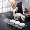 Suet Jade Kuaike Cup Travel Tea Set Portable Outdoor Tea Cup Souvenir Light Luxury Gifts
