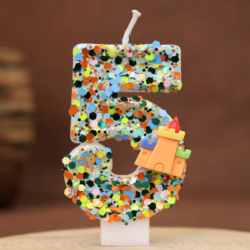 Creative Digital Birthday Candle Cake Party Decoration Birthday Candle Diy Castle Candle