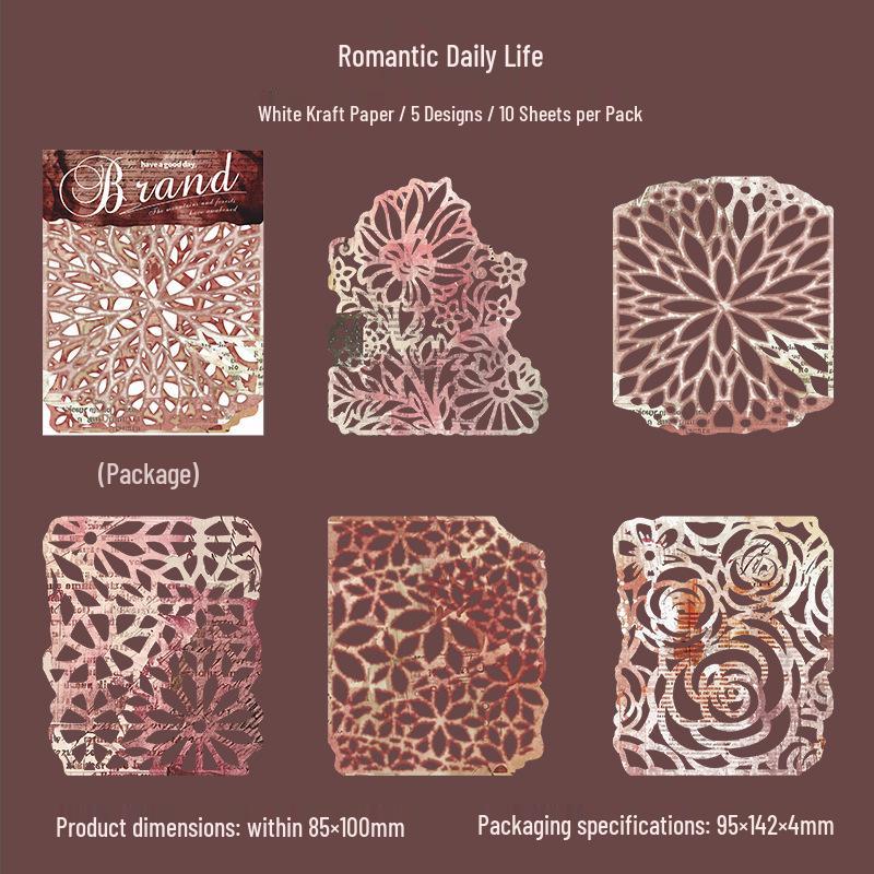 Beautiful Day Hollow Carved Retro Journal: 10 Paper Sheets, 6 Styles