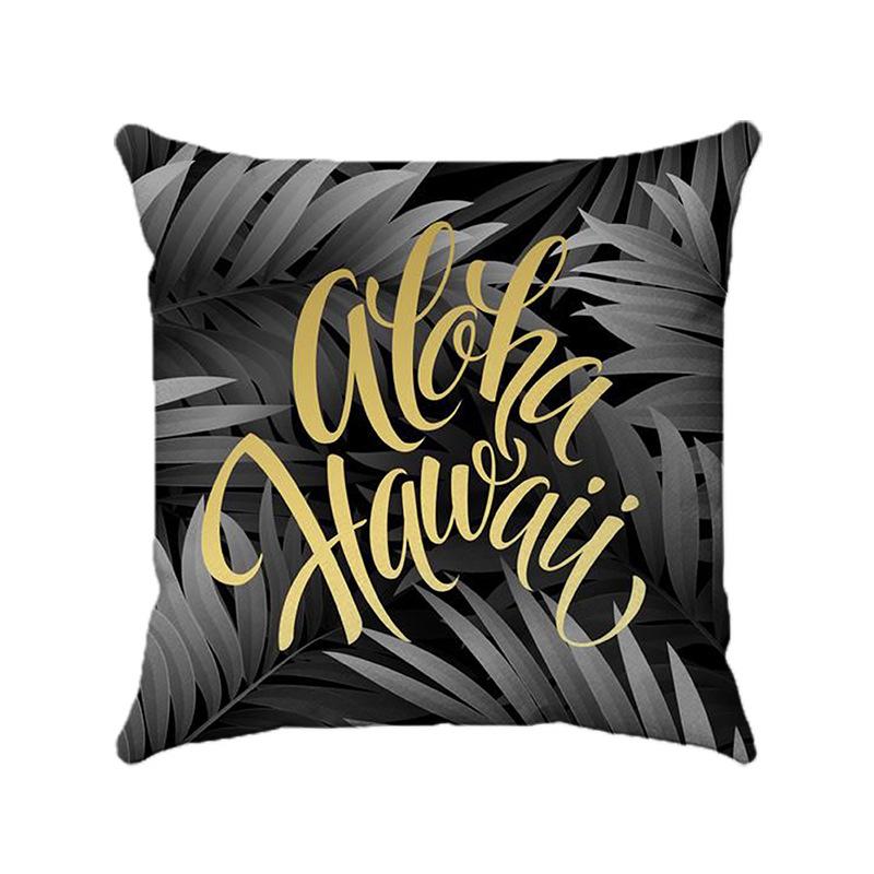 Nordic Tropical Plants Digital Printing Short Plush Pillow Covers Decorative For Car Sofa Office Cushion Cover Home Goods