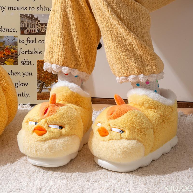 Cotton Slippers Bags Shoes Women Cute New Style Winter Outdoor Wear Indoor Anti Slip Thick Sole Fuzzy Plush Cotton Women Shoes