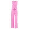European and American Street Wind Cotton and Linen Sleeveless Vest Straight Pants Two-piece Set Women's 1116 Spring New Fashion Suit