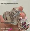 Heart-Shaped Rose Commemorative Coin: 'I Love You' in 52 Languages - 2022 Gift for Birthdays and Confessions