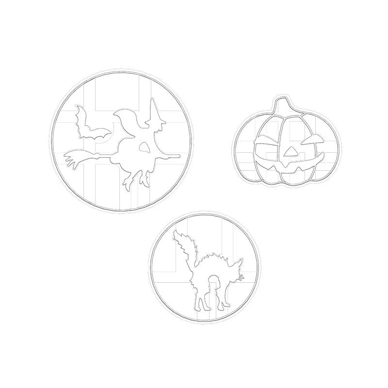 Halloween Hexe Kürbis Katze Ausstecher Form Keks Prägeform Sugarcraft Dessert Backen Fondant Kuchen Dekorationswerkzeug