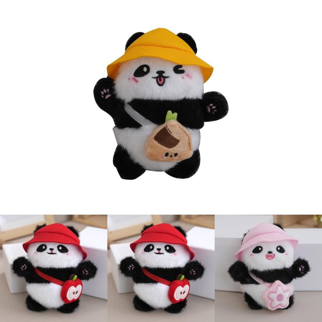 Delightful Mini Plush Panda Keychain Doll Cuddly Stuffed Animal Pendant
