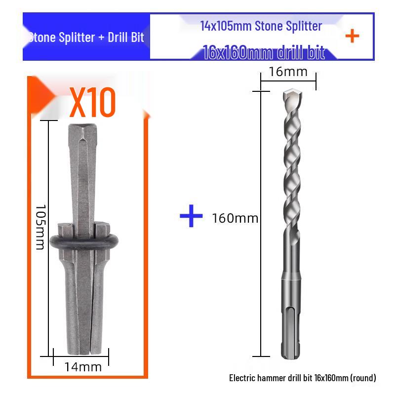 Stone Splitting Wedge and Chisel Tool for Stonemasons