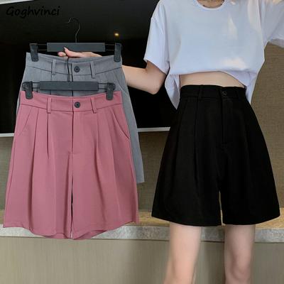 Shorts Women Loose Trendy Leisure Solid Preppy Clothing Korean Style Elegant All-Match Females Chic Plus Size