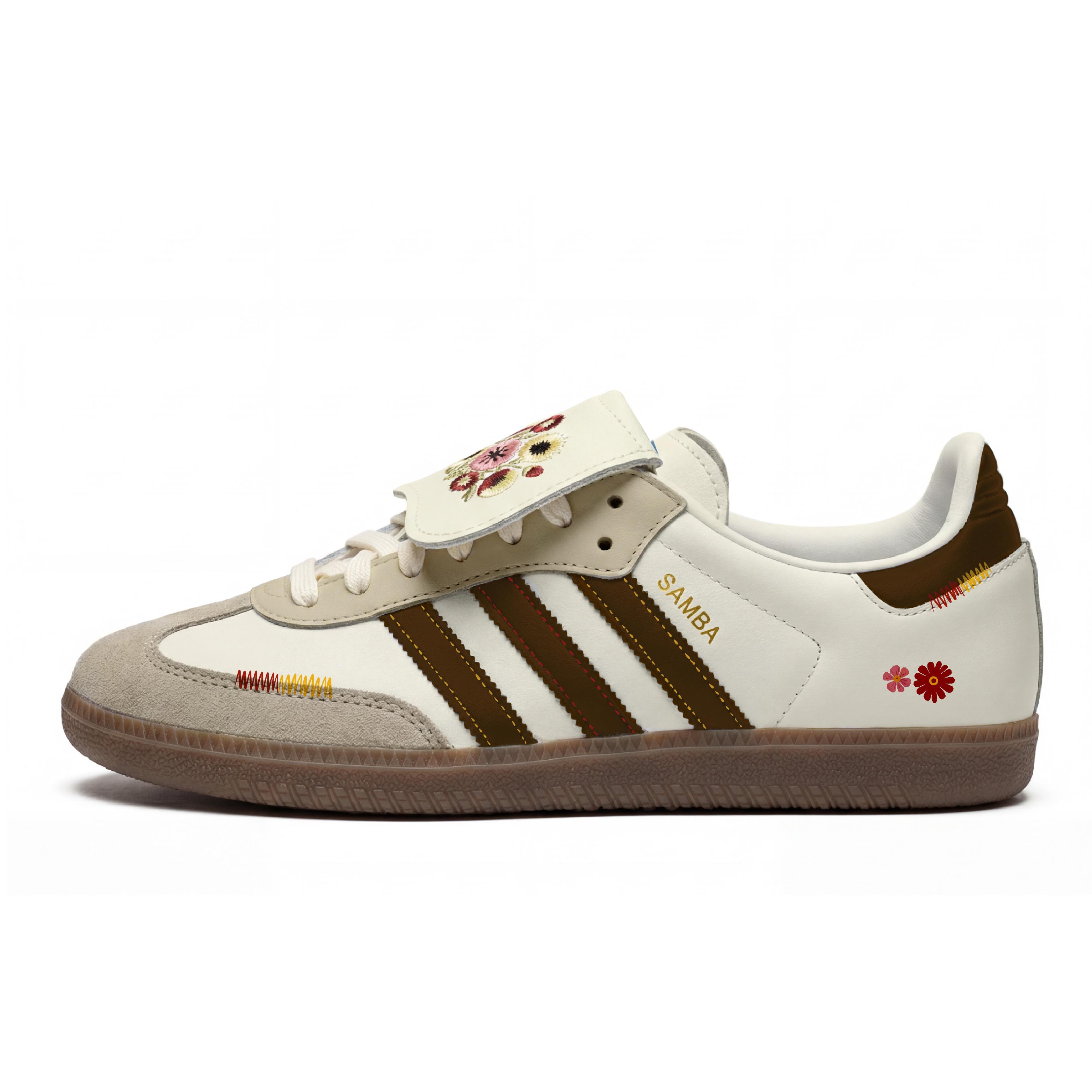 

Adidas Originals SAMBA OG 811 Manufacturing, Born To Shine Low top Skateboard Shoes Unisex Beige Pink Yellow Brown B75806(Team80-) 36⅔