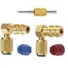 Valve Adapter Kit R12 To R134A Conversion High/Low Pressure AC Adapter Kit Quick Coupler Valve 90° Quick Coupling Valve Fittings