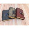 Pack Of 3 book of shadows, Leather Journal, Triple Moon journal, Third Eye Crystal Stone, gift for him, gift for her, Leather Grimoire